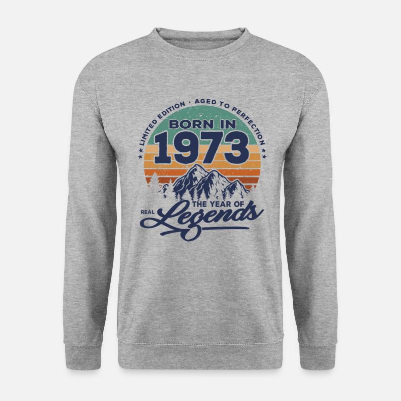 Legenden werden 1973 geboren - Unisex Pullover - Weißgrau meliert