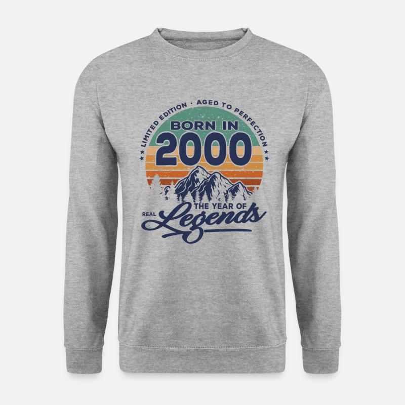 Legenden werden 2000 geboren - Unisex Pullover - Weißgrau meliert