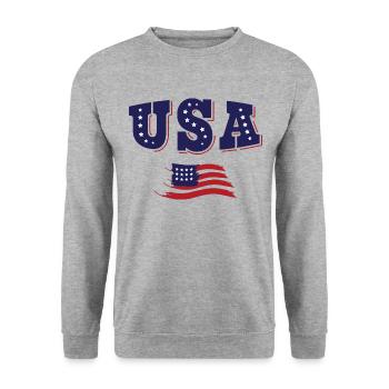 USA Soccer Jersey Drapeau américain - Sweat-shirt Unisexe - gris chiné - Devant - Alina (178cm) & Michal (187cm)