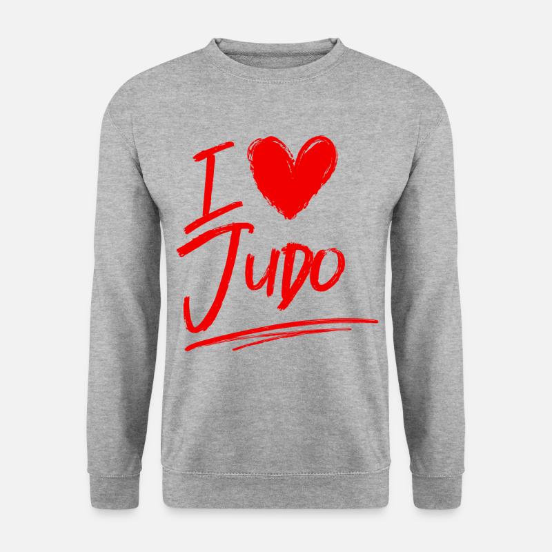 Ich liebe Judo - Unisex Pullover - Weißgrau meliert