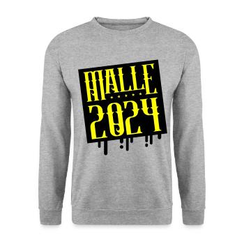 Malle 2024 Mallorca - Unisex Pullover - Weißgrau meliert - Vorne - Alina (178cm) & Michal (187cm)