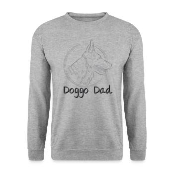 Doggo Dad - Unisex Pullover - Weißgrau meliert - Vorne - Alina (178cm) & Michal (187cm)
