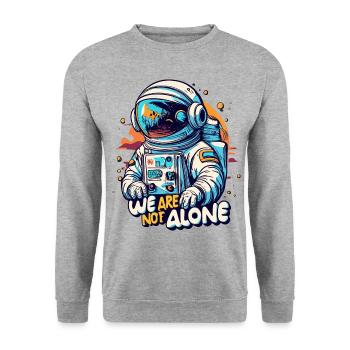 Impressive Space Astronaut Adventure - Unisex Sweatshirt - salt & pepper - Front - Alina (178cm) & Michal (187cm)