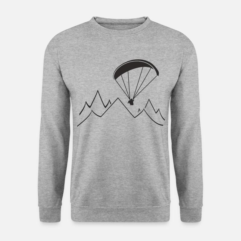 gleitschirm fliegen - Unisex Pullover - Weißgrau meliert