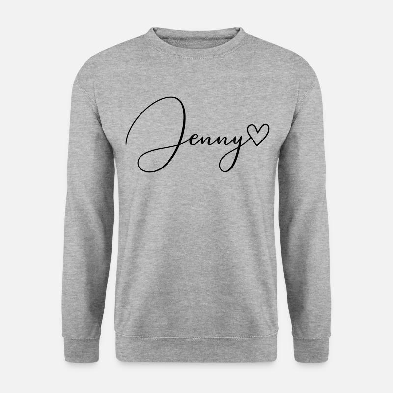 Jenny Name Vorname Mädchen - Unisex Pullover - Weißgrau meliert