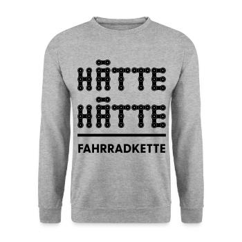 Hätte hätte Fahrrad Kette - Unisex Pullover - Weißgrau meliert - Vorne - Alina (178cm) & Michal (187cm)