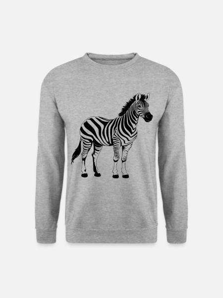 Zebra schwarz - Unisex Pullover - Weißgrau meliert