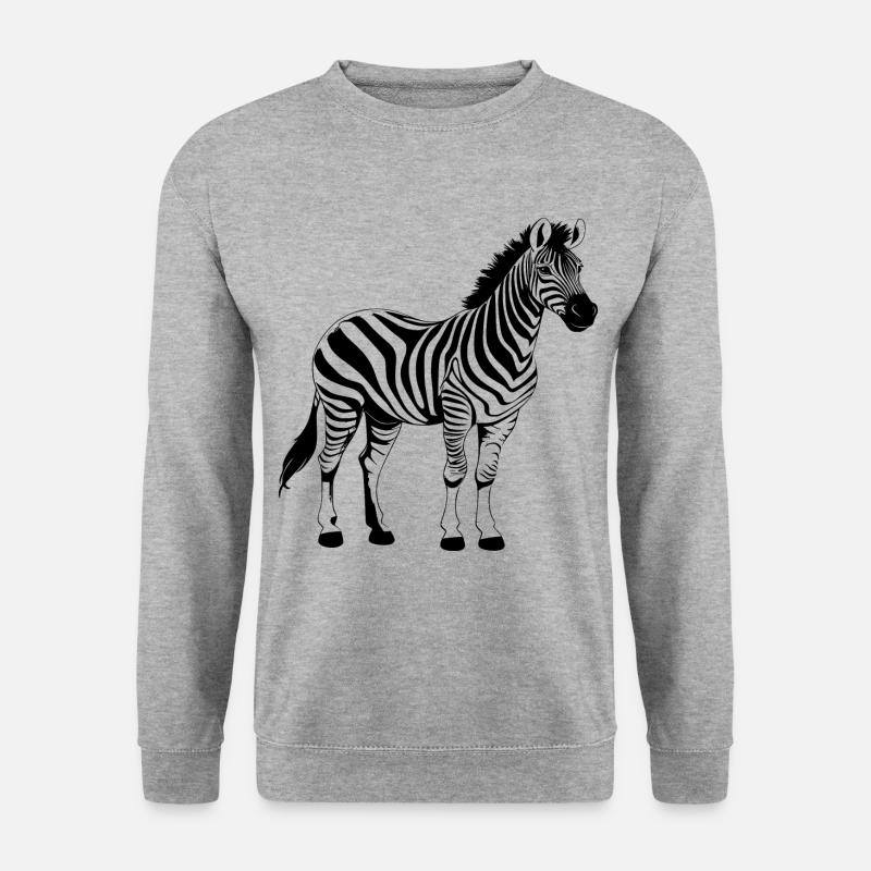 Zebra schwarz - Unisex Pullover - Weißgrau meliert