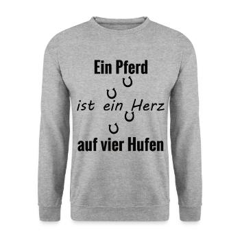 Pferdesprüche - Pferde Spruch - Unisex Pullover - Weißgrau meliert - Vorne - Alina (178cm) & Michal (187cm)