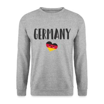 Allemagne Maillot de football Drapeau allemand - Sweat-shirt Unisexe - gris chiné - Devant - Alina (178cm) & Michal (187cm)