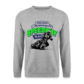 Motorcycle Speedway Racing - Unisex Pullover - Weißgrau meliert - Vorne - Alina (178cm) & Michal (187cm)