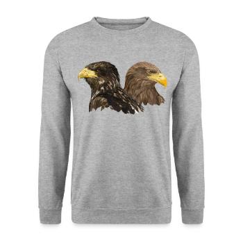 European Pigargo - Unisex Sweatshirt - salt & pepper - Front - Alina (178cm) & Michal (187cm)