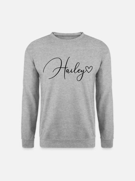 Hailey Name Vorname Mädchen - Unisex Pullover - Weißgrau meliert