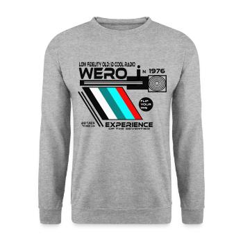 WERO Technologie Design Rétro Vintage - Sweat-shirt Unisexe - gris chiné - Devant - Alina (178cm) & Michal (187cm)
