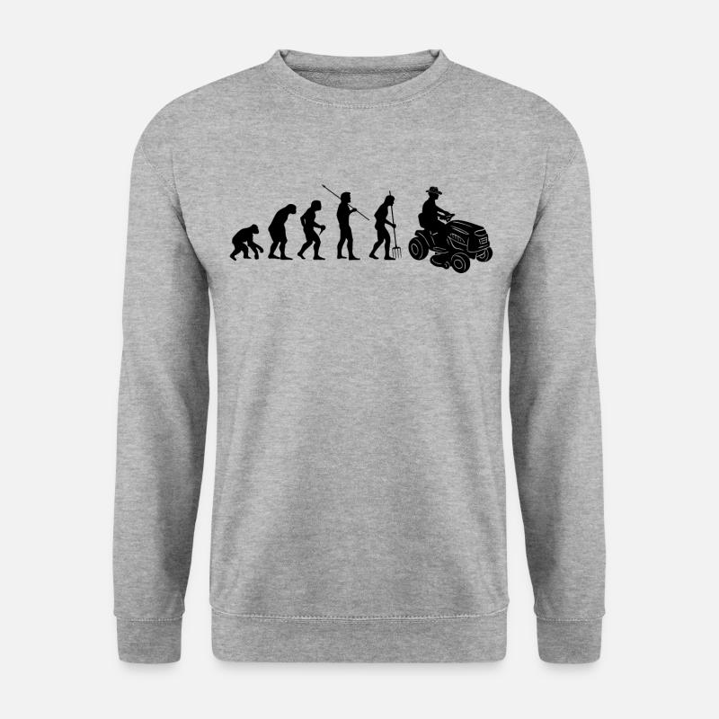 Rasentraktor Evolution Aufsitzmäher Rasenmäher - Unisex Pullover - Weißgrau meliert