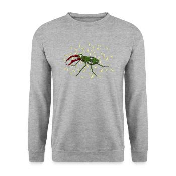 Robo Beetle robot insect - Unisex Sweatshirt - salt & pepper - Front - Alina (178cm) & Michal (187cm)