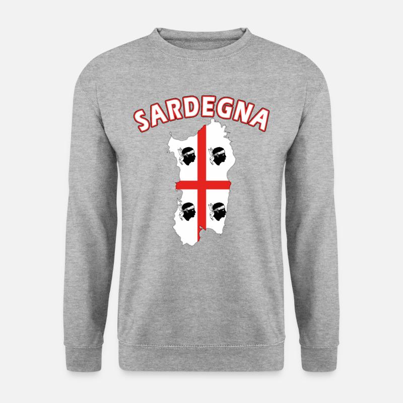 Sardinia map holiday motorcycle flag - Unisex Sweatshirt - salt & pepper
