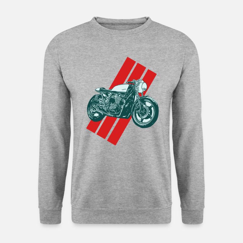 Vintage Motorrad - Unisex Pullover - Weißgrau meliert