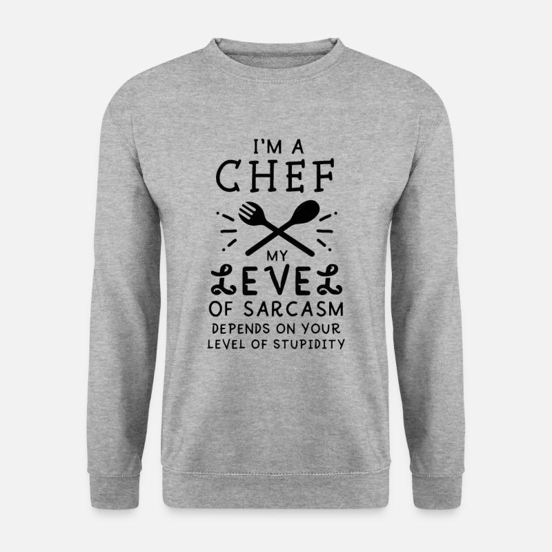 Küche Koch Spruch Geschenk - Unisex Pullover - Weißgrau meliert