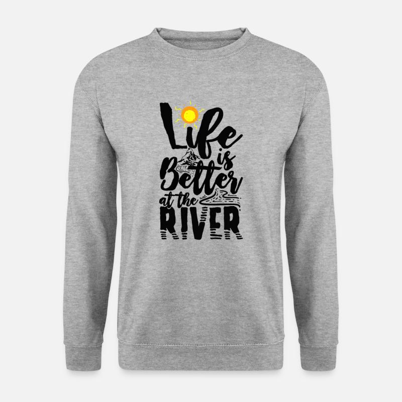 Kajak fahren Rudersport - Unisex Pullover - Weißgrau meliert