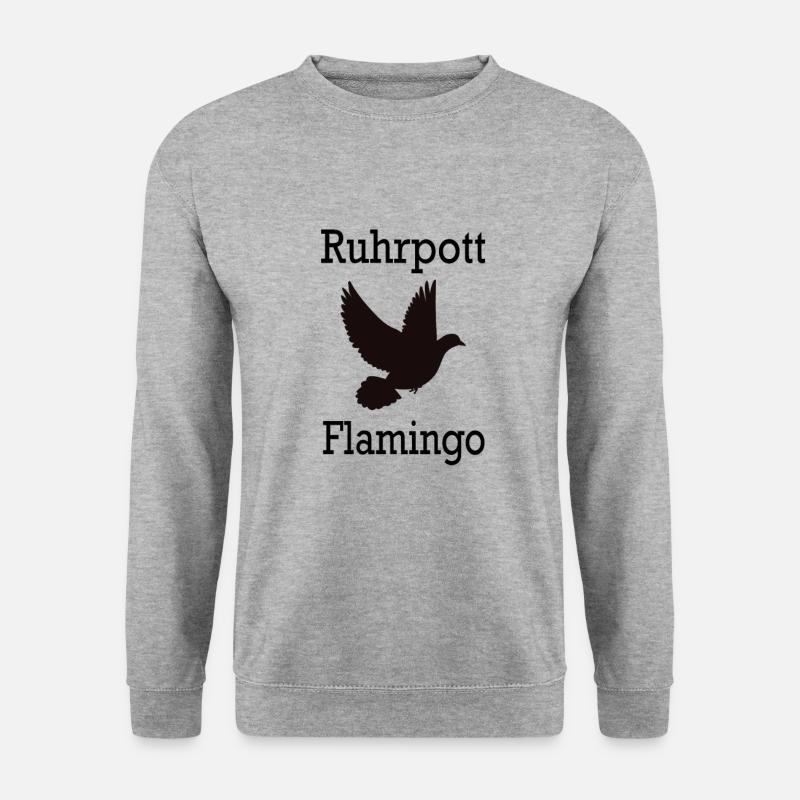 Ruhrpott Flamingo - Unisex Pullover - Weißgrau meliert