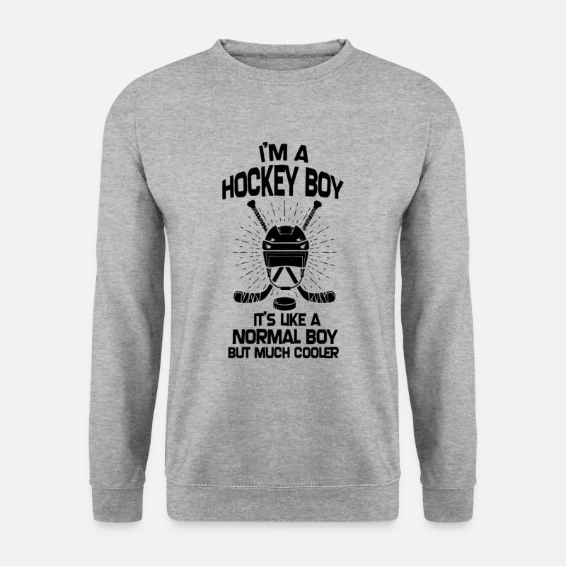 Eishockey Helm Geschenk - Unisex Pullover - Weißgrau meliert