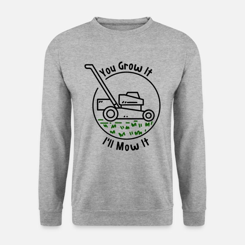 Rasenmäher Rasenpflege Geschenk - Unisex Pullover - Weißgrau meliert