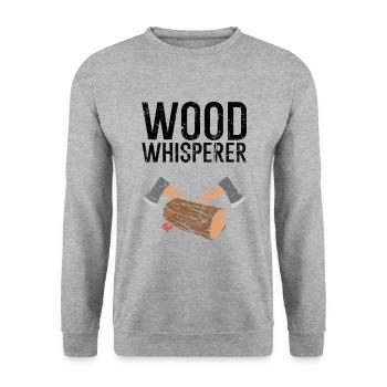 Bûcheron forestier Cadeau - Sweat-shirt Unisexe - gris chiné - Devant - Alina (178cm) & Michal (187cm)