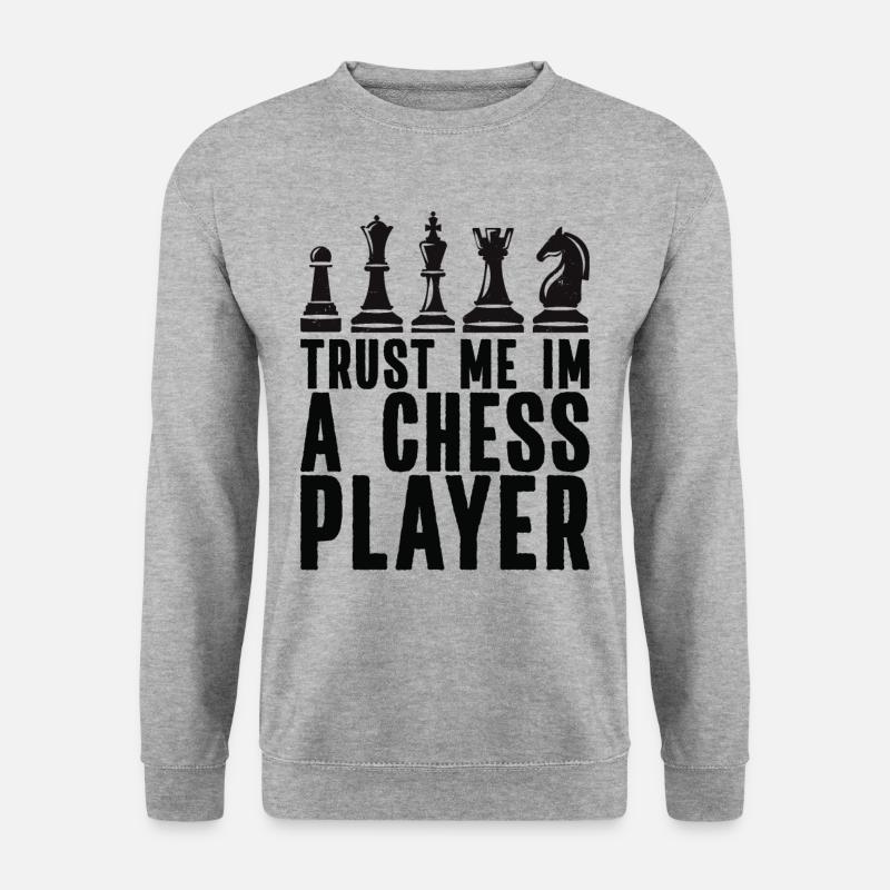 Schach - Unisex Pullover - Weißgrau meliert