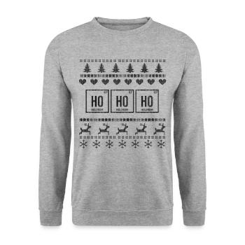 Noël Ho Ho Ho - Sweat-shirt Unisexe - gris chiné - Devant - Alina (178cm) & Michal (187cm)