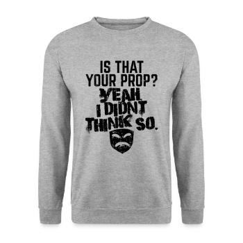 Theater Masken - Unisex Pullover - Weißgrau meliert - Vorne - Alina (178cm) & Michal (187cm)