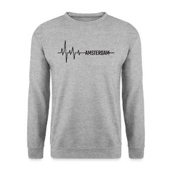 Amsterdam - Sweat-shirt Unisexe - gris chiné - Devant - Alina (178cm) & Michal (187cm)