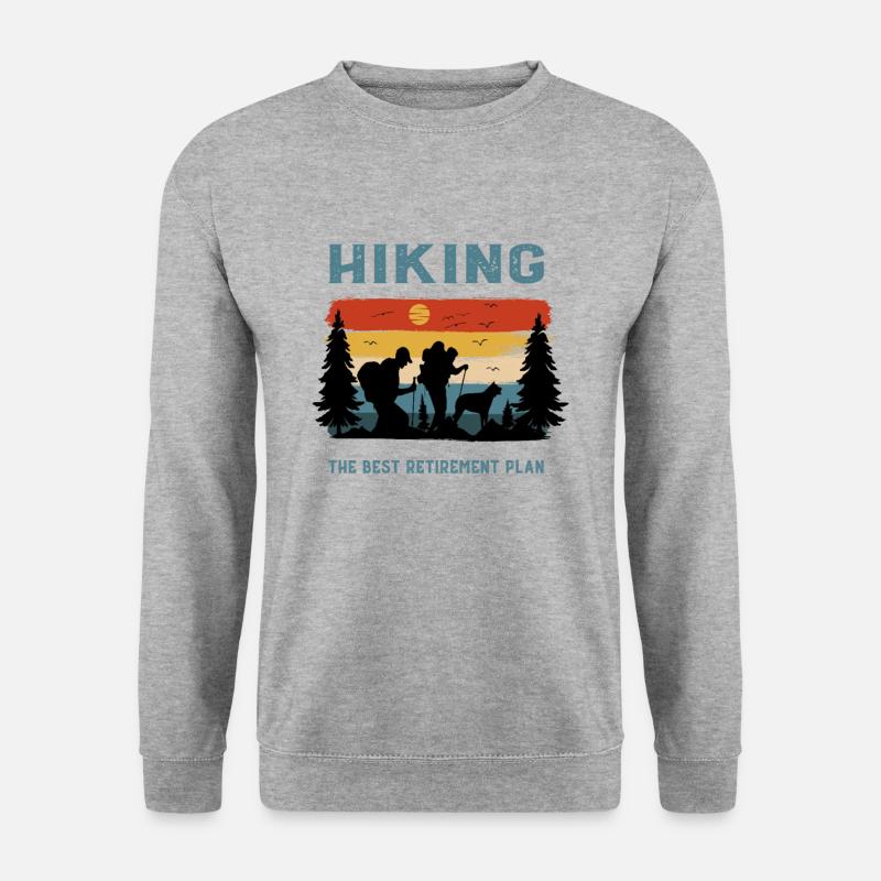 Wandern Rente Ruhestand - Unisex Pullover - Weißgrau meliert