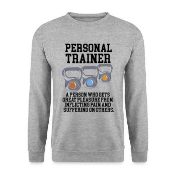Personal Trainer Definition - Unisex Sweatshirt - salt & pepper - Front - Alina (178cm) & Michal (187cm)