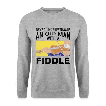 Violinist Old Man - Unisex Sweatshirt - salt & pepper - Front - Alina (178cm) & Michal (187cm)