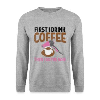 Hairstylist Hairdresser - Unisex Sweatshirt - salt & pepper - Front - Alina (178cm) & Michal (187cm)