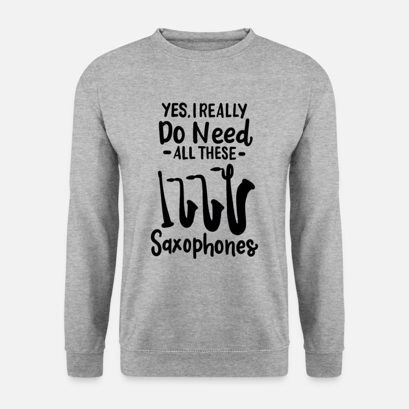 Saxophone Saxofon - Unisex Pullover - Weißgrau meliert