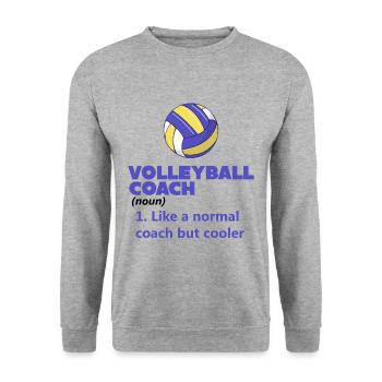 Volleyball Coach Definition - Unisex Pullover - Weißgrau meliert - Vorne - Alina (178cm) & Michal (187cm)