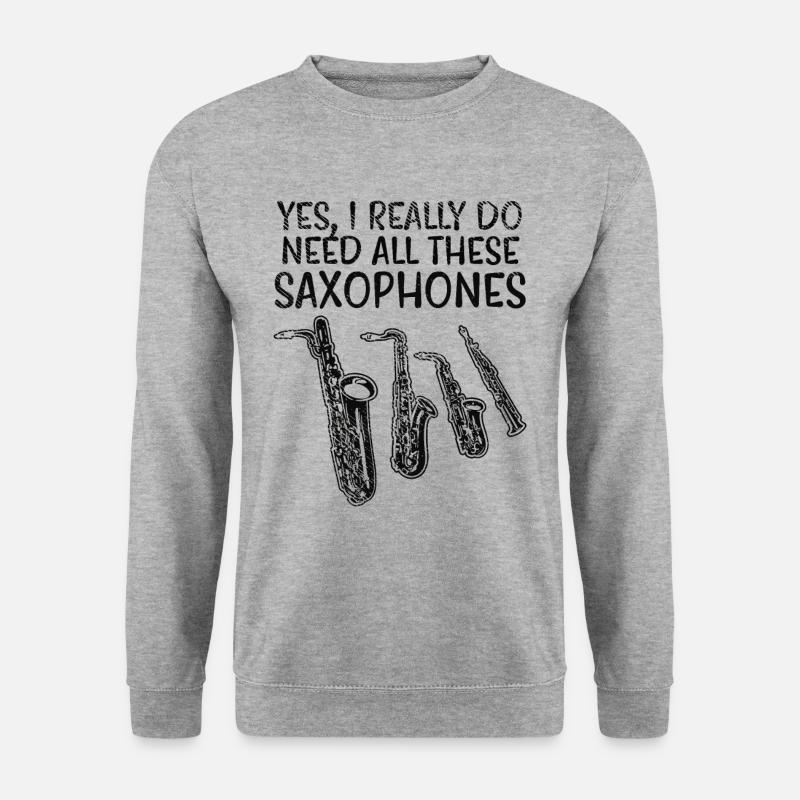 Saxophone Arten - Unisex Pullover - Weißgrau meliert