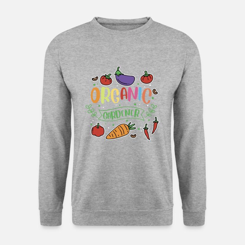 Bio Gärtner Gemüse - Unisex Pullover - Weißgrau meliert