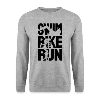 Triathlon Triathlet - Unisex Sweatshirt - salt & pepper - Front - Alina (178cm) & Michal (187cm)