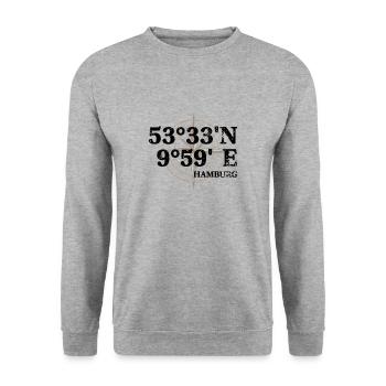 Hamburg coordinates souvenir - Unisex Sweatshirt - salt & pepper - Front - Alina (178cm) & Michal (187cm)