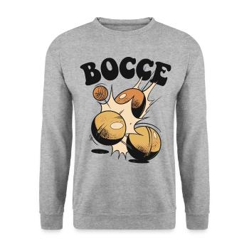 Bocce Spruch Bocce Ball mit Jack Bocci Game Bocce - Unisex Pullover - Weißgrau meliert - Vorne - Alina (178cm) & Michal (187cm)
