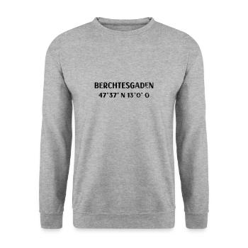 Berchtesgaden Coordinates Hiking - Unisex Sweatshirt - salt & pepper - Front - Alina (178cm) & Michal (187cm)