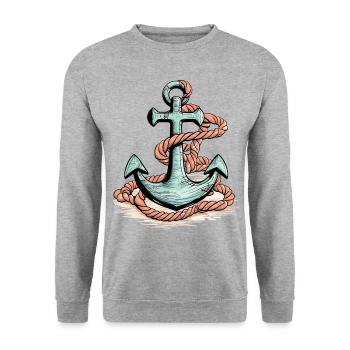 rafting, canotage, montagne, navigation de plaisance - Sweat-shirt Unisexe - gris chiné - Devant - Alina (178cm) & Michal (187cm)