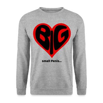 GROS COEUR PETIT PÉNIS - Sweat-shirt Unisexe - gris chiné - Devant - Alina (178cm) & Michal (187cm)
