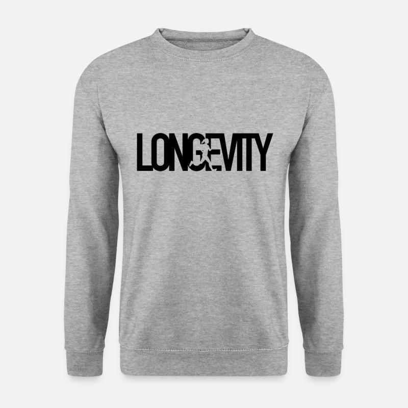 Longevity - Langes Leben - Unisex Pullover - Weißgrau meliert