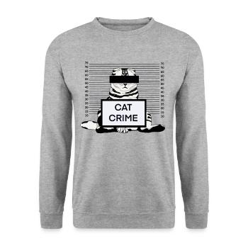 Kriminelle Katze - Unisex Pullover - Weißgrau meliert - Vorne - Alina (178cm) & Michal (187cm)