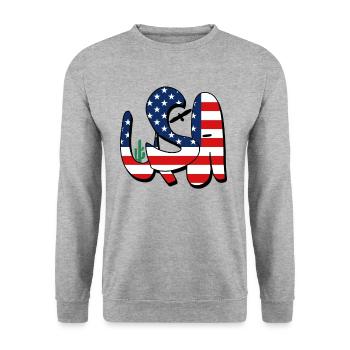 United States - Unisex Sweatshirt - salt & pepper - Front - Alina (178cm) & Michal (187cm)