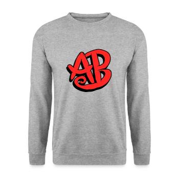 Graffiti Initials AB - Unisex Sweatshirt - salt & pepper - Front - Alina (178cm) & Michal (187cm)